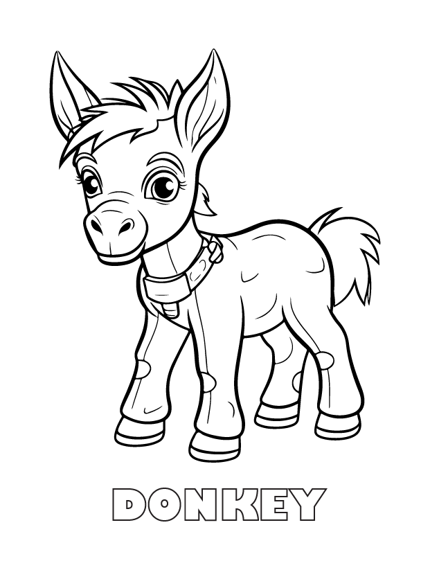 donkey coloring page