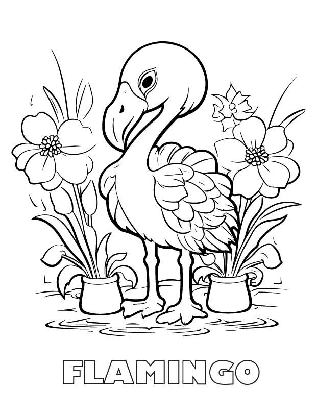 flamingo coloring page