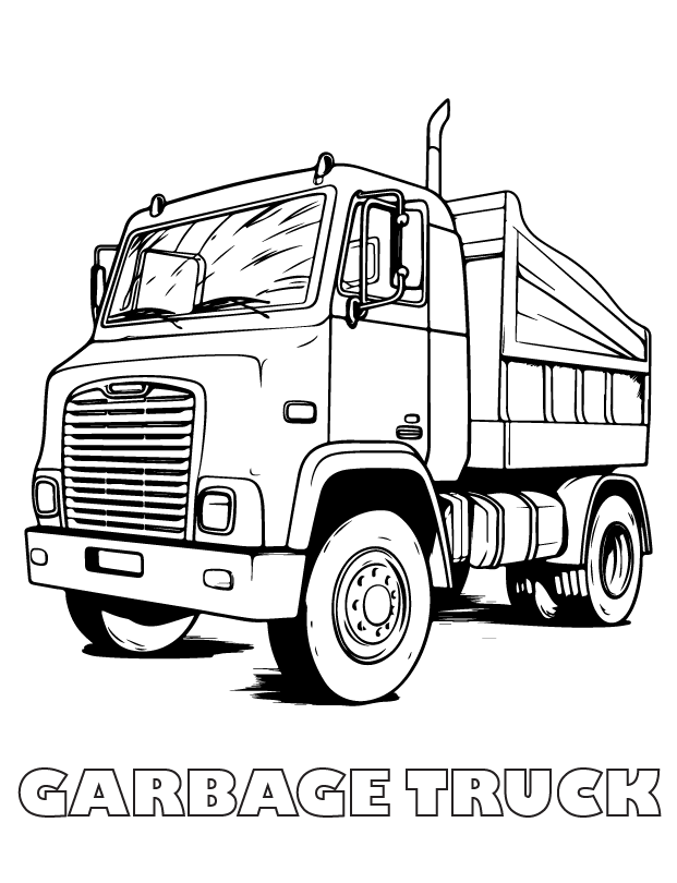 garbage truck coloring page