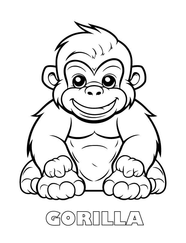 gorilla coloring page