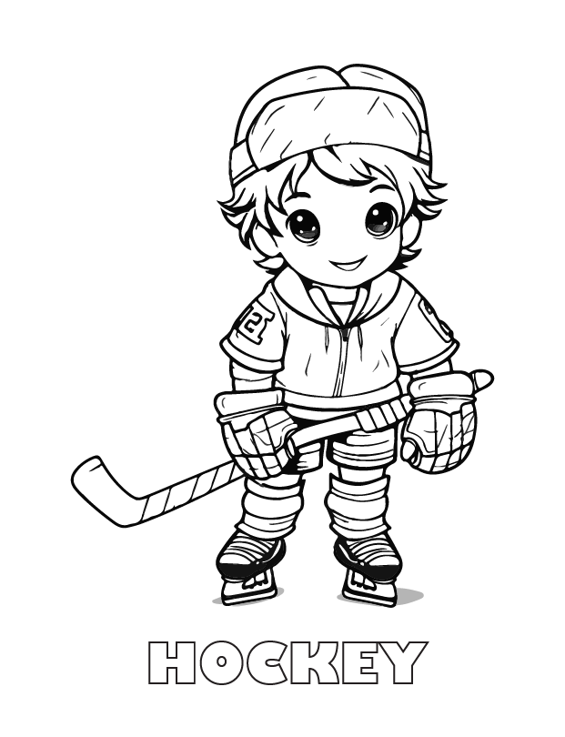 hockey coloring page