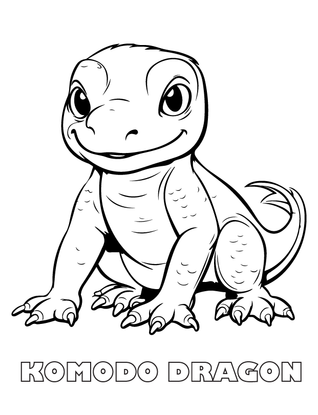 komodo dragon coloring page