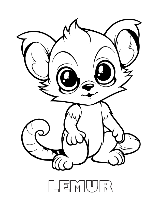 lemur coloring page