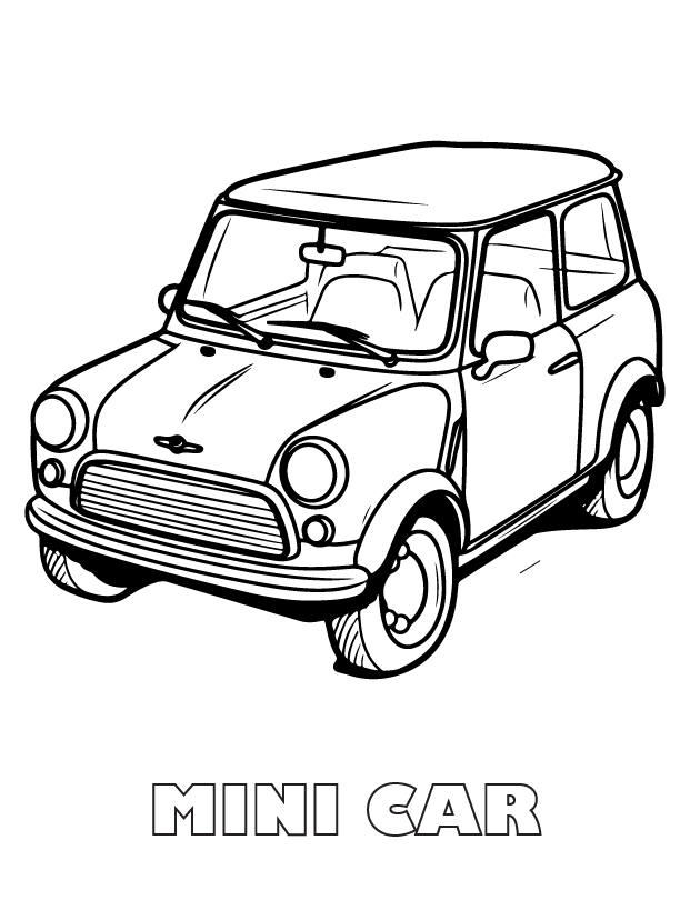 mini car coloring page