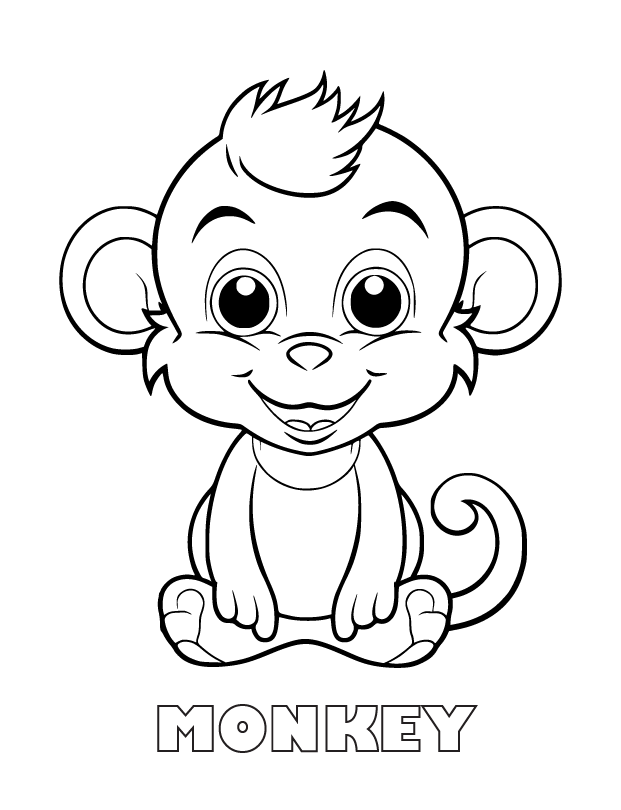 monkey coloring page