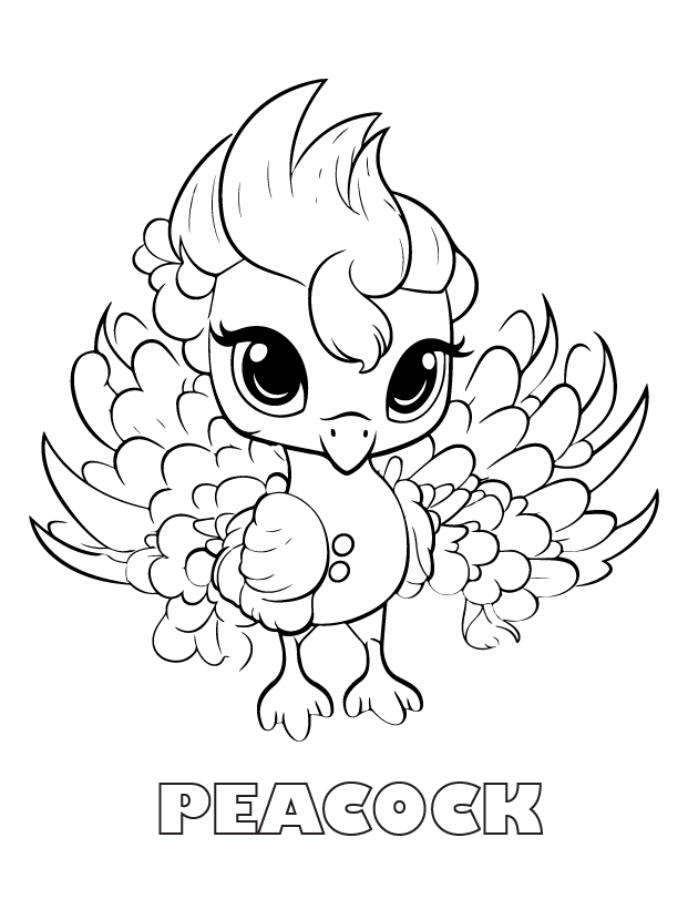 peacock coloring page