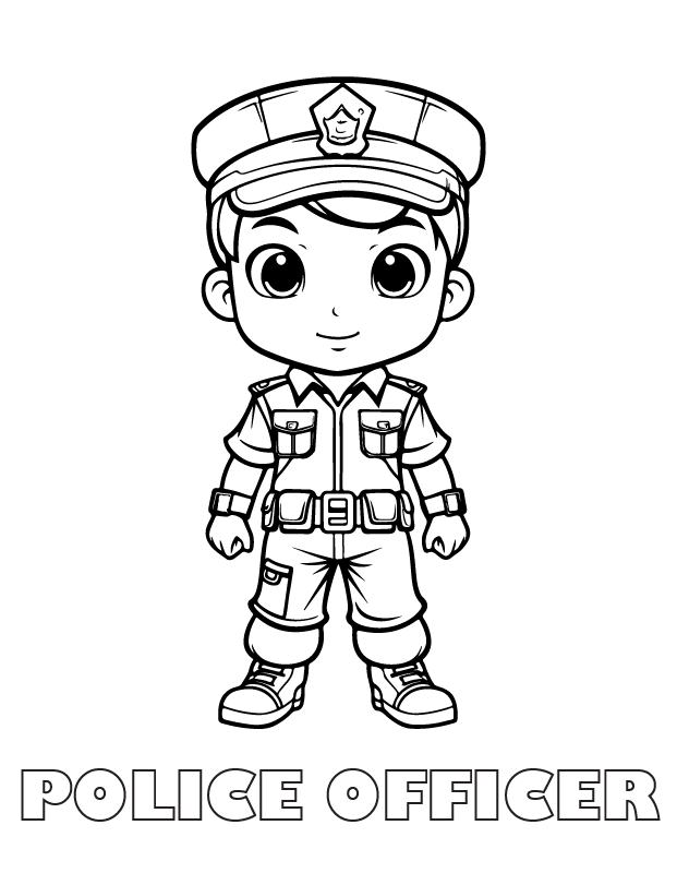 police officer coloring page