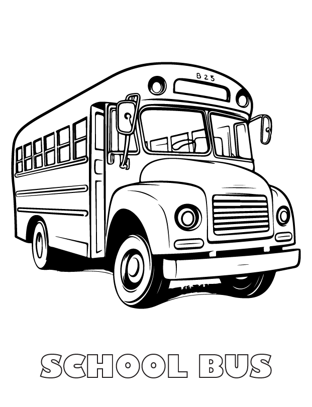 school bus coloring page