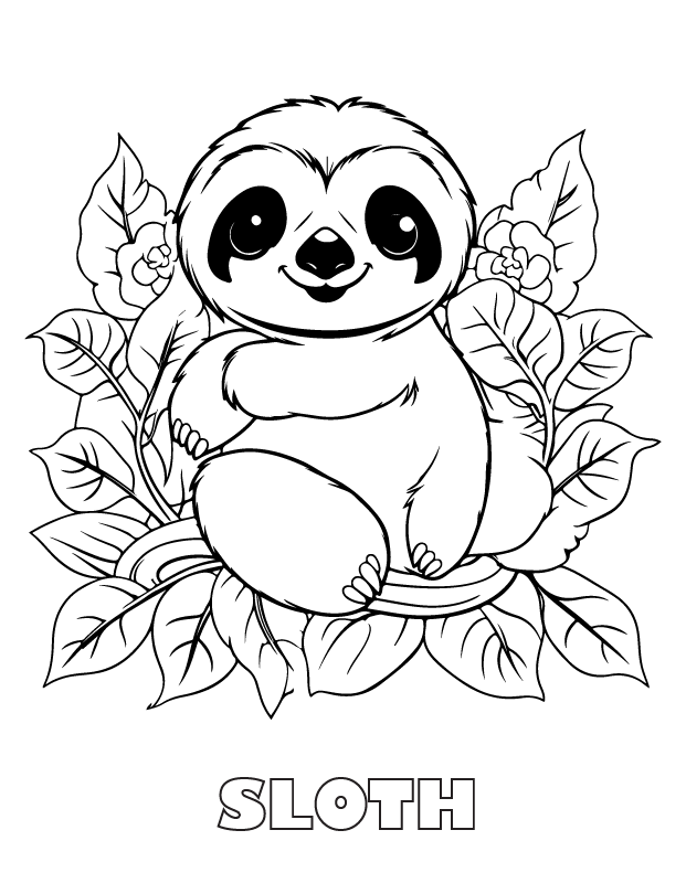 sloth coloring page