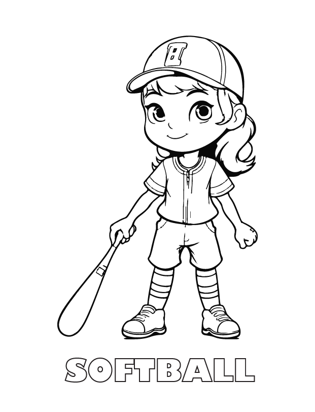 softball coloring page