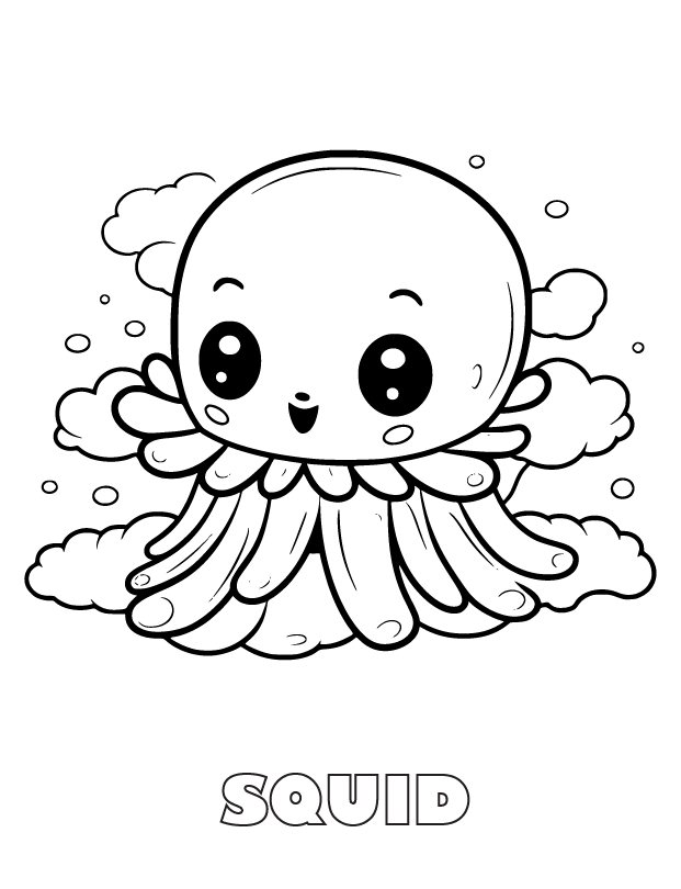squid coloring page