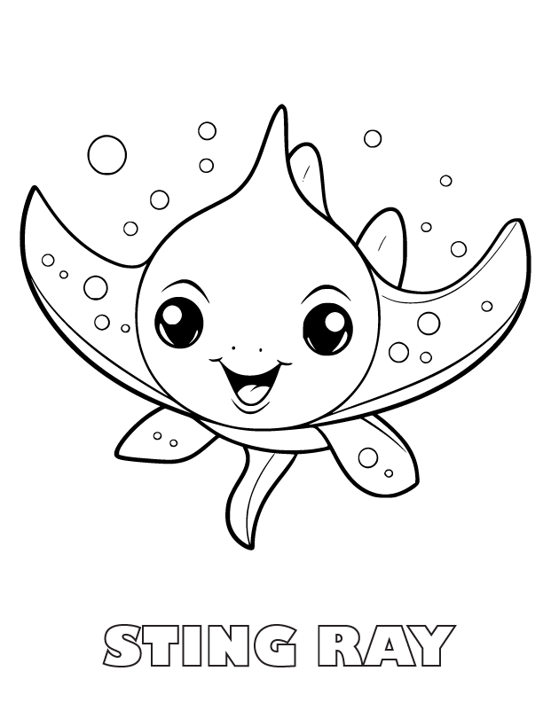 sting ray coloring page